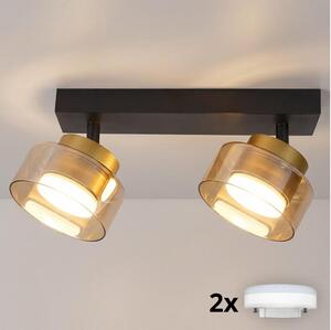 Brilagi - LED Точково осветително тяло AURA LUX 2xGX53/30W/230V черно/златно