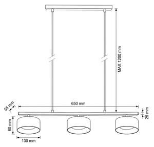 Brilagi - LED Полилей на кабел AURA LUX 3xGX53/30W/230V черен/златист