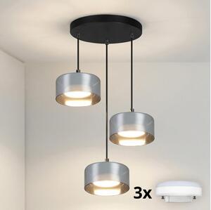 Brilagi - LED Полилей на кабел AURA LUX 3xGX53/30W/230V черен/димчат