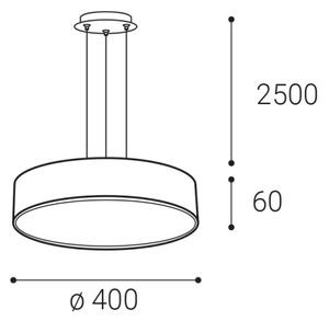 LED2 - LED полилей на кабел MONO SLIM LED/30W/230V 3000K/4000K Ø 40 см черен