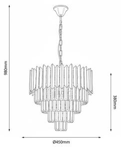Brilagi - Полилей на верига CRISTAL 5xE14/40W/230V Ø 45 см
