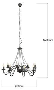Полилей на верига MALBO 8xE14/10W/230V черен