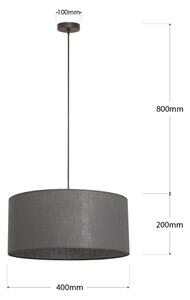Полилей с кабел ALBA 1xE27/15W/230V, с диаметър 40 см, сив
