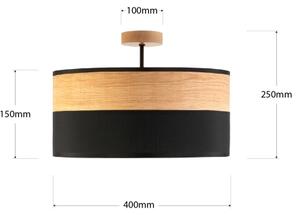 Плафон ALBA 3xE27/15W/230V Ø 40 cm черен/кафяв