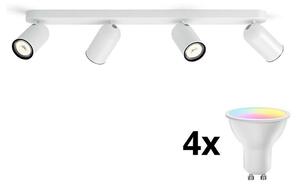 Philips - LED RGBW димируемо точково осветително тяло 4xGU10/4,8W/230V3000K бяло + дистанционно управление
