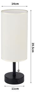 Brilagi - Настолна лампа с USB порт TABLON 1xE27/25W/230V черна/кремава