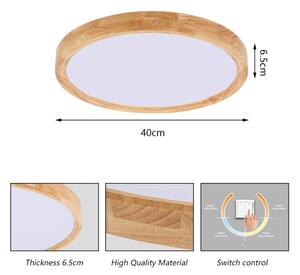Brilagi - LED таванно осветително тяло WOODROUND LED/30W/230V 3000/4000/6000K, с диаметър 40 см
