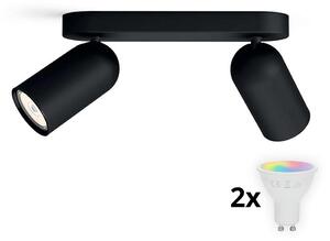 Philips - LED RGBW димируемо точково осветително тяло PONGEE 2xGU10/4,8W/230V черно +с дистанционно управление