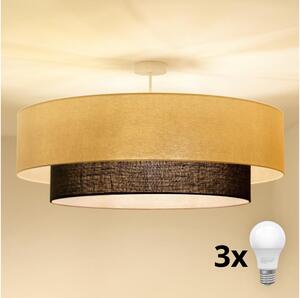 Brilagi - LED полилей BOHO стил, монтиран на тавана, 3xE27/15W/230V, диаметър 80 см, кремав/кафяв
