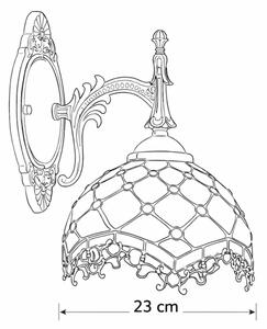 Brilagi - Tiffany витражна стенна лампа IVORY 1xE14/40W/230V