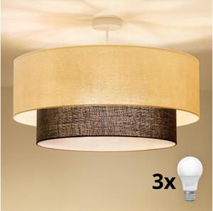 Brilagi - LED повърхностно монтиран полилей BOHO STYLE 3xE27/15W/230V Ø 60 cm кремав/кафяв