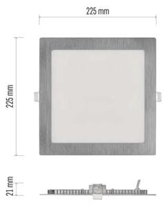 Вградено LED осветително тяло NEXXO LED/18W/230V 3000/3500/4000K сребристо 22,5x22,5 cm