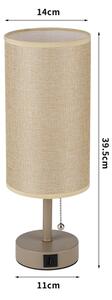 Brilagi - Настолна лампа с USB порт TABLON 1xE27/25W/230V бежова