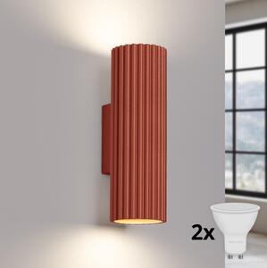 Brilagi - LED стенен аплик CRESTO 2xGU10/10W/230V 20 cm червен
