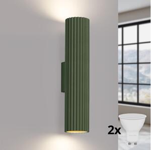 Brilagi - LED стенен аплик CRESTO 2xGU10/10W/230V 30 cm зелен