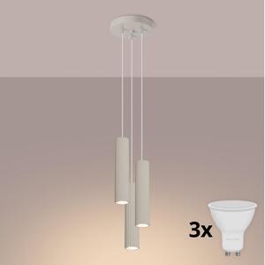 Brilagi - LED полилей на кабел CRESTO 3xGU10/10W/230V кремав