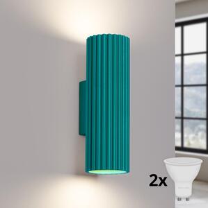 Brilagi - LED стенно осветително тяло CRESTO 2xGU10/10W/230V, 20 см, тюркоазено