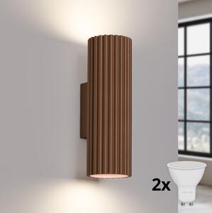 Brilagi - LED стенен аплик CRESTO 2xGU10/10W/230V 20 cm кафяв