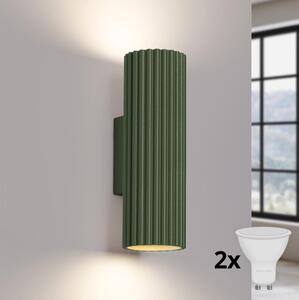 Brilagi - LED стенна лампа CRESTO 2xGU10/10W/230V 20 см зелена