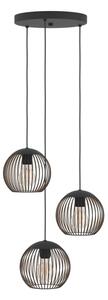 Eglo 901871 - Висяща лампа на кабел ALMANZORA 3xE27/60W/230V черна