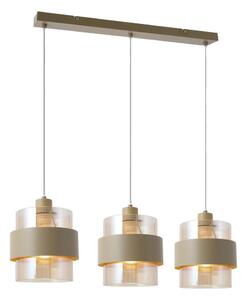 Полилей на кабел VALENTINO 3xE27/15W/230V бежов/прозрачен