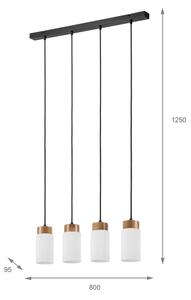 Полилей на кабел MARKUS 4xE27/15W/230V черен/дъб