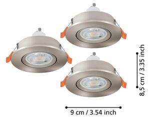 Eglo 902246 - Комплект 3x LED таванни точкови осветителни тела BARRANCO 1xGU10/4,5W/230V хром