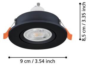 Eglo 902243 - LED вградено точково осветително тяло BARRANCO 1xGU10/4,5W/230V черно