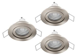 Eglo 902239 - комплект от 3 бр. LED вградени таванни осветителни тела BARRANCO 1xGU10/4,5W/230V IP44 хром