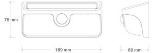 LED соларна стенна лампа със сензор LINK LED/5W/3,7V 2000 mAh IP65 черна