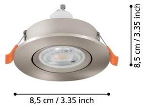 Eglo 902252 -LED опушено вградено таванно точково осветително тяло BARRANCO 1xGU10/4,5W/230V IP44 хром