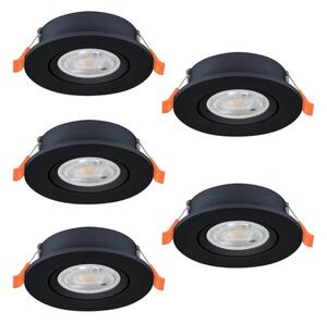 Eglo 902266 - КОМПЛЕКТ 5x LED вградено точково осветително тяло BARRANCO LED/4,8W/230V черно