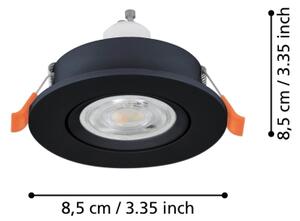 Eglo 902249 - LED за баня вградено точково осветително тяло BARRANCO 1xGU10/4,5W/230V IP44 черно