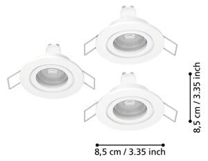 Eglo 902248 - комплект 3x LED вградено осветително тяло BARRANCO 1xGU10/4,5W/230V IP44 бяло