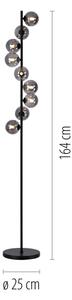 Schöner Wohnen 14506-18 - LED подова лампа DUBAI 9xG9/3W/230V черна/опушена