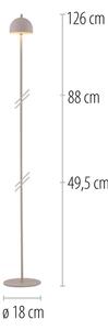 Schöner Wohnen 19245-39 - Димируема LED подова лампа BELLIS LED/2,5W/5V IP54 сива