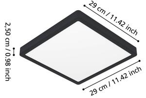 Eglo 901331 - Таванно LED осветително тяло за баня FUEVA, 13W/230V, 29x29 см, IP44, черно
