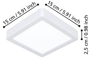 Eglo 901311 - LED таванно осветително тяло FUEVA LED/7W/230V 2700/4000/6500K 15x15 cm бяло