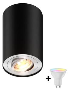 Zuma Line 89201-N - LED RGBW димируемо точково осветително тяло RONDOO 1xGU10/4,8W/230V черно + дистанционно управление