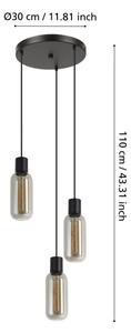 Eglo 901004 - Полилей на кабел MAIONE 3xE27/4W/230V черен/опушен
