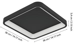 Eglo 901911 - LED RGBW димируема таванна лампа LORETELLO-Z LED/20 W/230 V 35x35 cm черна