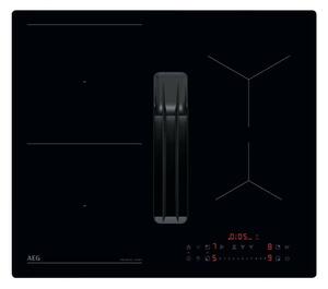 Керамичен плот за вграждане AEG TT64CB00CB, 4 нагревателни зони, вграден аспиратор, защита на деца, въгленов филтър срещу миризми, Hob2Hood, черен