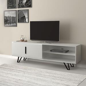 ТВ шкаф Foot TopMebel от меламин в бял цвят 160x35x49cm