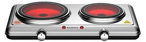 Двоен керамичен котлон KUMTEL HCD-1002 сребрист цвят 2100W