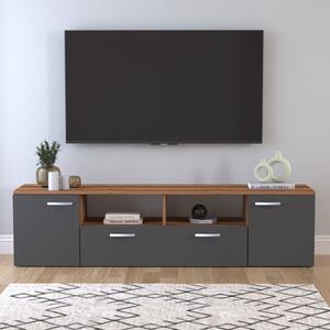 ТВ шкаф Girit TopMebel от меламин в орех - антрацит 181.3x41x46.2cm