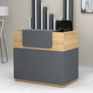 Меламиново рецепционно бюро Lemmon TopMebel в цвят дъб - антрацит 120x70x110см