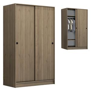 Гардероб с две плъзгащи врати Regio TopMebel от меламин в орех 120x60x200cm