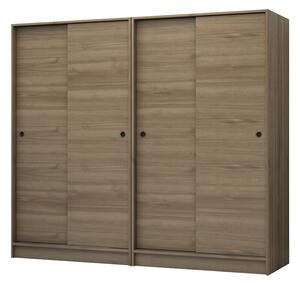 Четирикрилен гардероб Regio TopMebel с плъзгащи врати в цвят орех 200x60x181cm