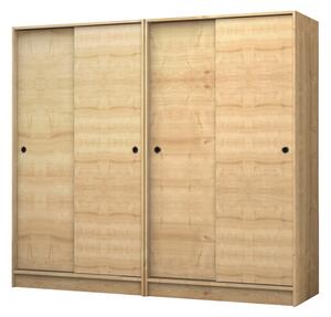 Четирикрилен гардероб Regio TopMebel с плъзгащи врати в цвят дъб 200x60x181cm