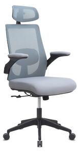 Офис стол Belora TopMebel с мрежеста материя в сив цвят 63.5x62x117/127cm